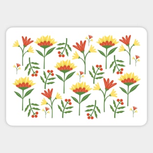 Vintage Floral Yellow Pattern Sticker